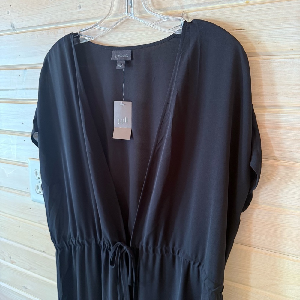 J. Jill Black Drawstring Wrap Swim Coverup